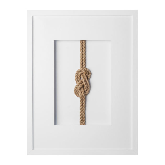 White Nautical Knot Framed Art - Double Figure Eight – Cailini Coastal