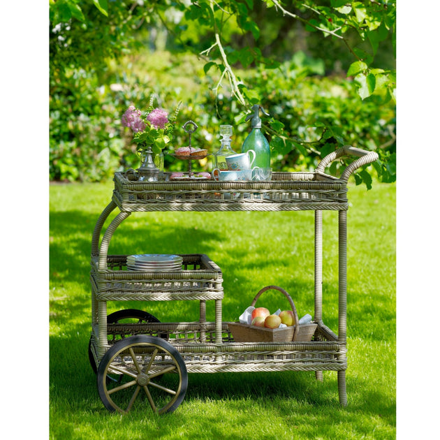 Napeague Indoor/Outdoor Bar Cart Antique Cailini Coastal