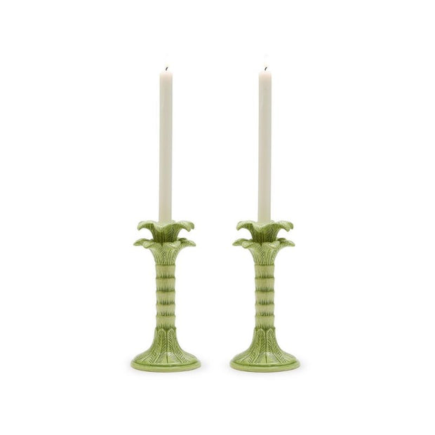 Colony Palm Taper Holder Set - Green