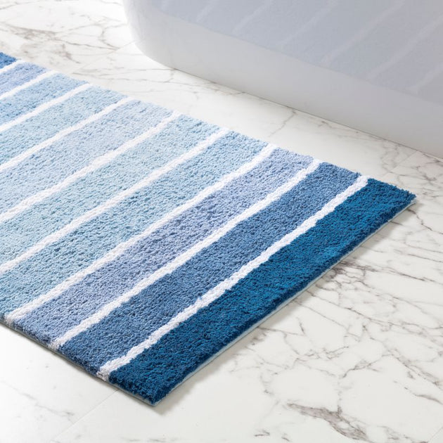 Ombre Blue Bath Mat Cailini Coastal