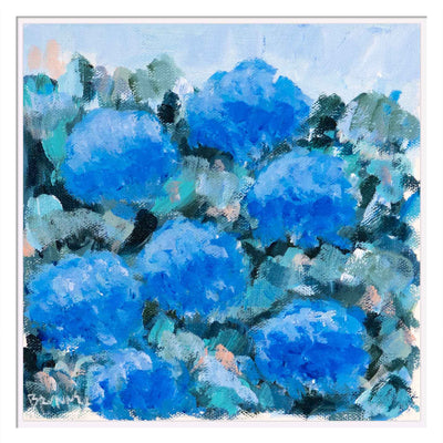 Nikko Blue Hydrangeas Original Framed Painting
