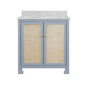 Capistrano 30.5" Single Bathroom Vanity with Carrara Marble Top - Blue