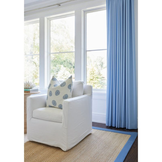Mermaid Sisal Rug with Blue Border - Cailini Coastal