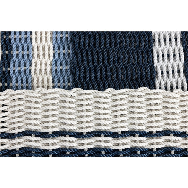 Nautical Rope Doormat - Navy & Fog Gray Stripe