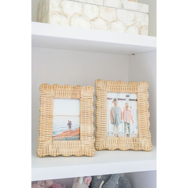 We ship worldwide Lace-Up Picture Frame, Scalloped, Large, 4 by 6 picture  frames
