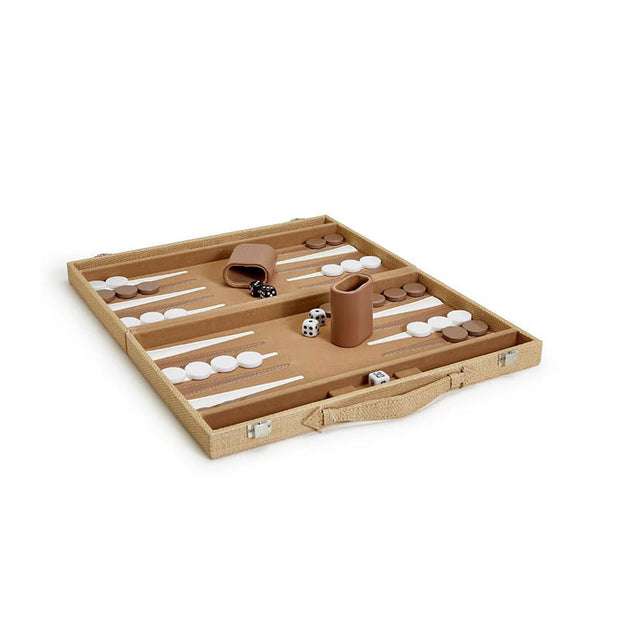 Grasscloth Backgammon Travel Set