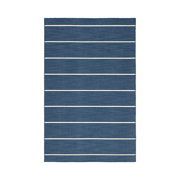 Cos Cob Stripe Wool Rug Navy Cailini Coastal