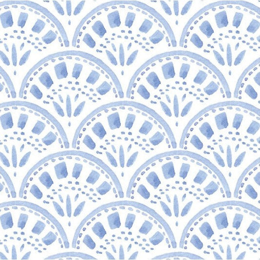 Riley Scallop Sky Blue Wallpaper Swatch
