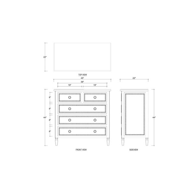 Deauville 5 Drawer Tall Dresser