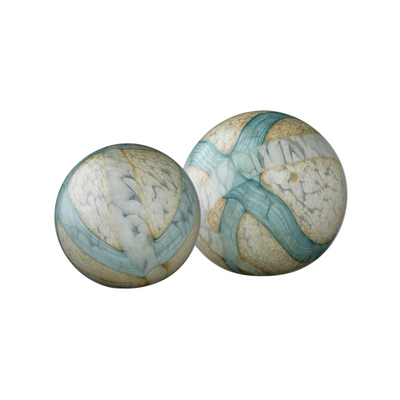 Cosmos Hand Blow Glass Orbs - Set of 2