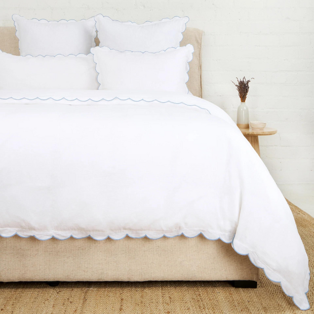 Duxbury Scallop Duvet Set in French Blue by Pom Pom at Home