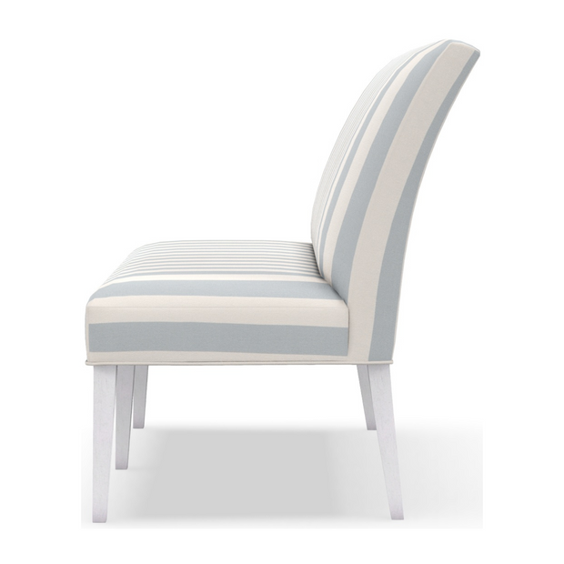 Ava Dining Banquette in Performance Cabana Stripe Blue