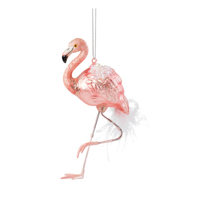 Jeweled Florida Flamingo Ornament