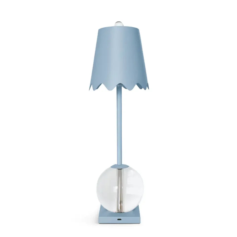 Scalloped Cordless Lamp - Blue