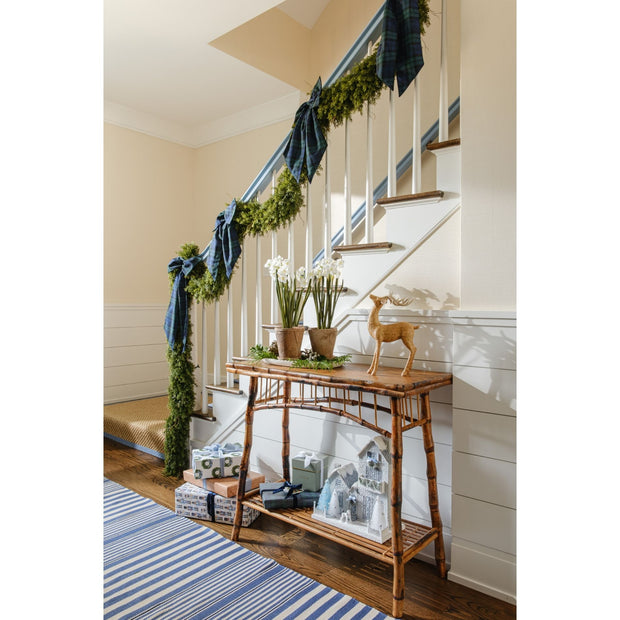 Antiqued Rattan Console Table