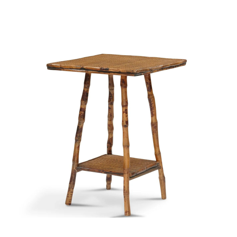 Polynesian Bamboo Square Side Table by Cailini Coastal