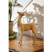 Faux Rattan Standing Deer