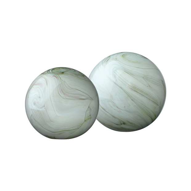 Cosmos Hand Blow Glass Orbs - Set of 2