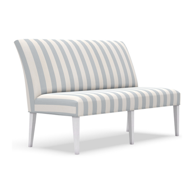 Ava Dining Banquette in Performance Cabana Stripe Blue