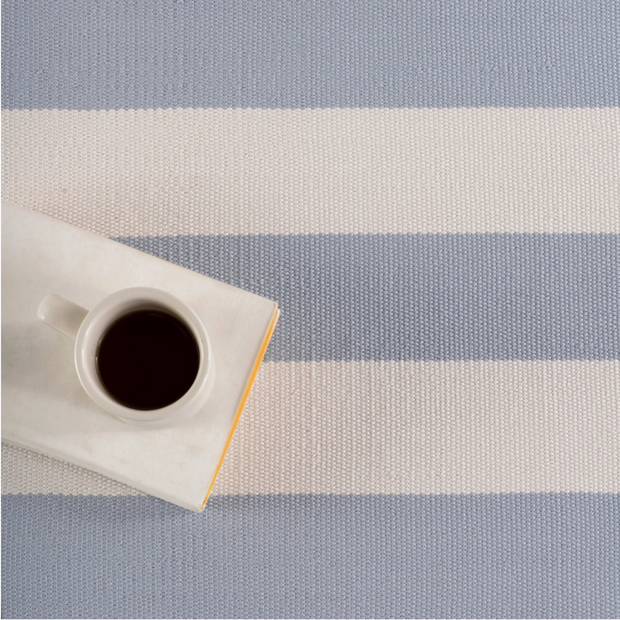 Cabana Stripe Handwoven Indoor/Outdoor Rug - Swedish Blue