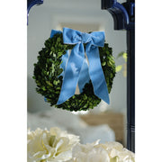 Cailíní Coastal Preserved Boxwood Wreath with Dusty Blue Ribbon