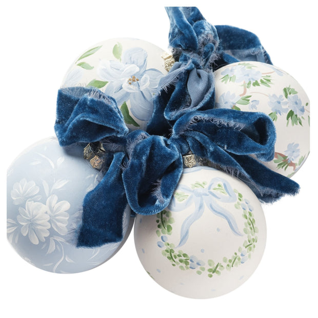 Limited Edition Hand Painted Floral Toile Ornament