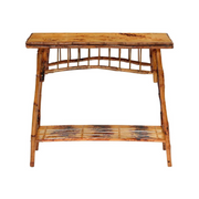 Antiqued Rattan Console Table