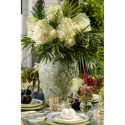 Sea Green Palm Flower Temple Jar