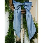 Slate Blue Velvet Oversized Bow