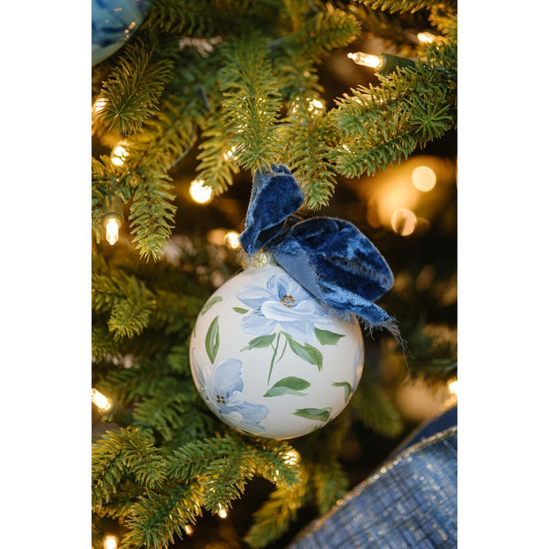 Limited Edition Hand Painted Blue Magnolia Ornament