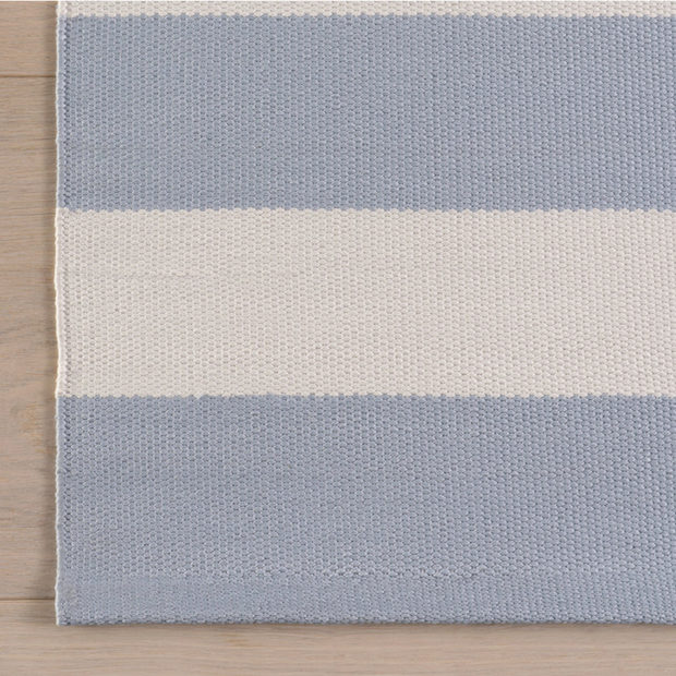 Cabana Stripe Handwoven Indoor/Outdoor Rug - Swedish Blue