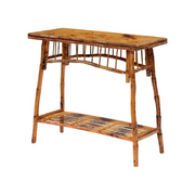 Antiqued Rattan Console Table