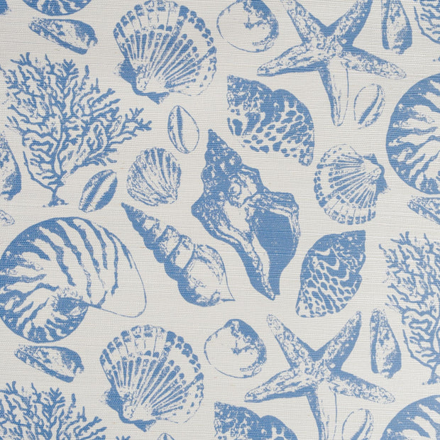 Coquillages Dusty Blue/Natural Grasscloth Wallcovering