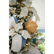 Coastal Christmas Ivory Herringbone Ribbon