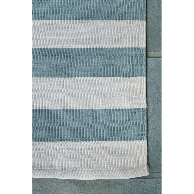 Hampton Stripe Indoor/Outdoor Rug - Light Blue/Ivory – Cailini Coastal