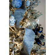 Dusty Blue Mercury Glass Ornament - Set of 6