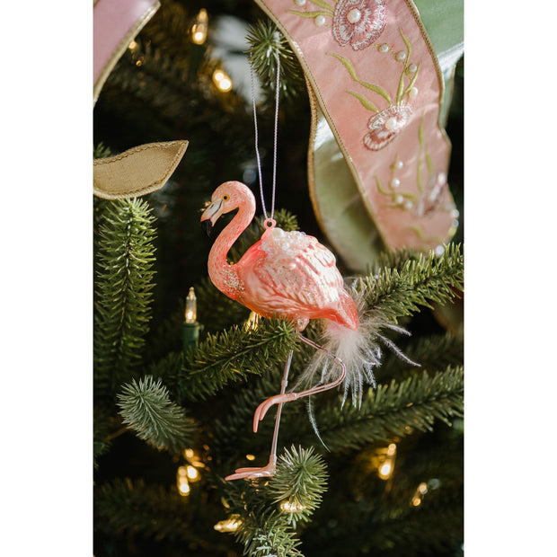 Jeweled Florida Flamingo Ornament