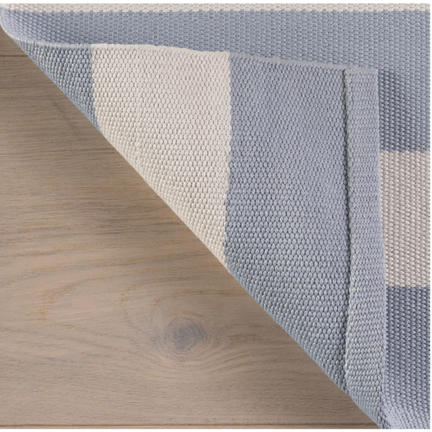 Cabana Stripe Handwoven Indoor/Outdoor Rug - Swedish Blue