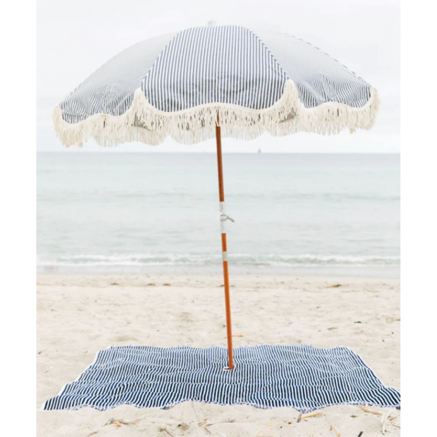 Beach Umbrella - Navy Stripe