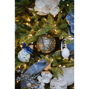 Dusty Blue Mercury Glass Ornament - Set of 6