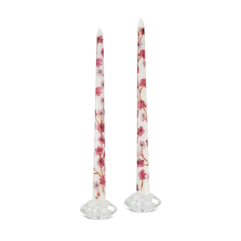 Cherry Blossom Taper Candle - Set of 2