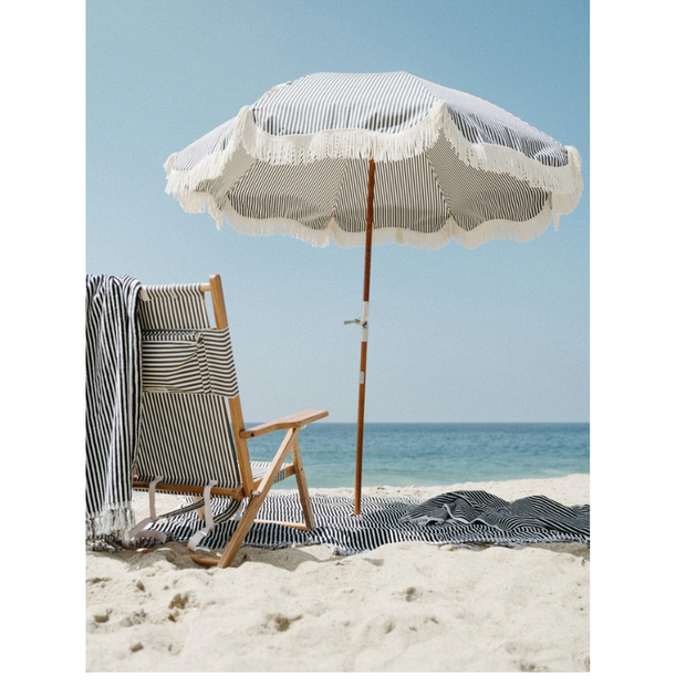Beach Umbrella - Navy Stripe