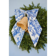 Blue & White Toile Oversized Bow