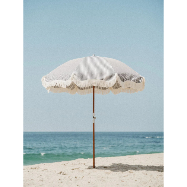 Beach Umbrella - Navy Stripe