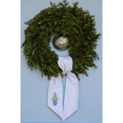 Chinoiserie Christmas Tree Wreath Sash