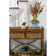 Orchid in Chinoiserie Planter Faux Arrangement