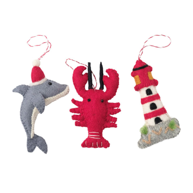 Nautical Noel Plush Ornament - Set of 3