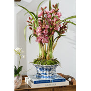 Orchid in Chinoiserie Planter Faux Arrangement