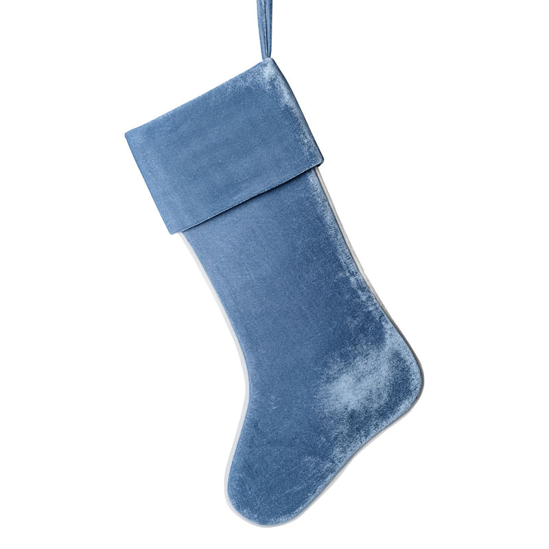 Cailíní Coastal Velvet Christmas Stocking - Dusty Blue – Cailini Coastal