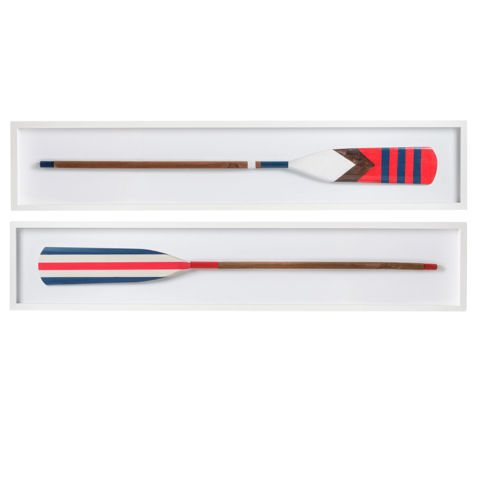 Patriotic Oar Framed Art Set - White Frame